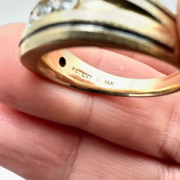 Men's 14k Gold Channel Set Diamond Wedding Band 7.59 Grams Size 11.5 - Picture 5 of 10